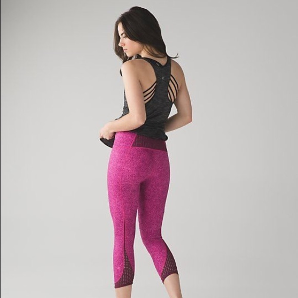 Lululemon Transcend Crop Leggings Rio Mist Sz 4